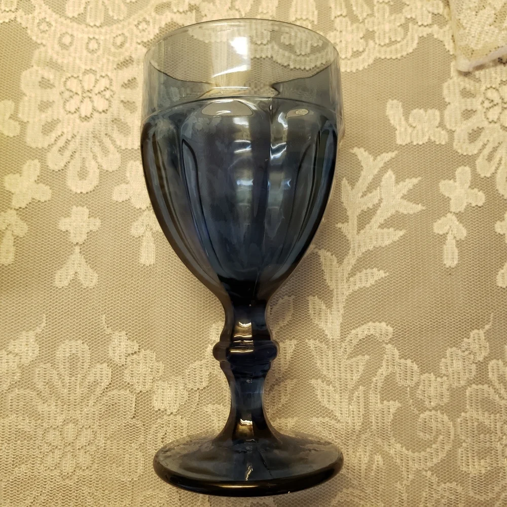 Vtg 60's Smoke Blue Glass Gibraltar Water Glass
